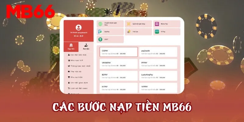 Các bước nạp tiền MB66