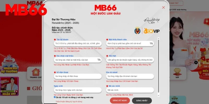 Thực hiện tạo tài khoản cược trực tuyến trên web máy tính